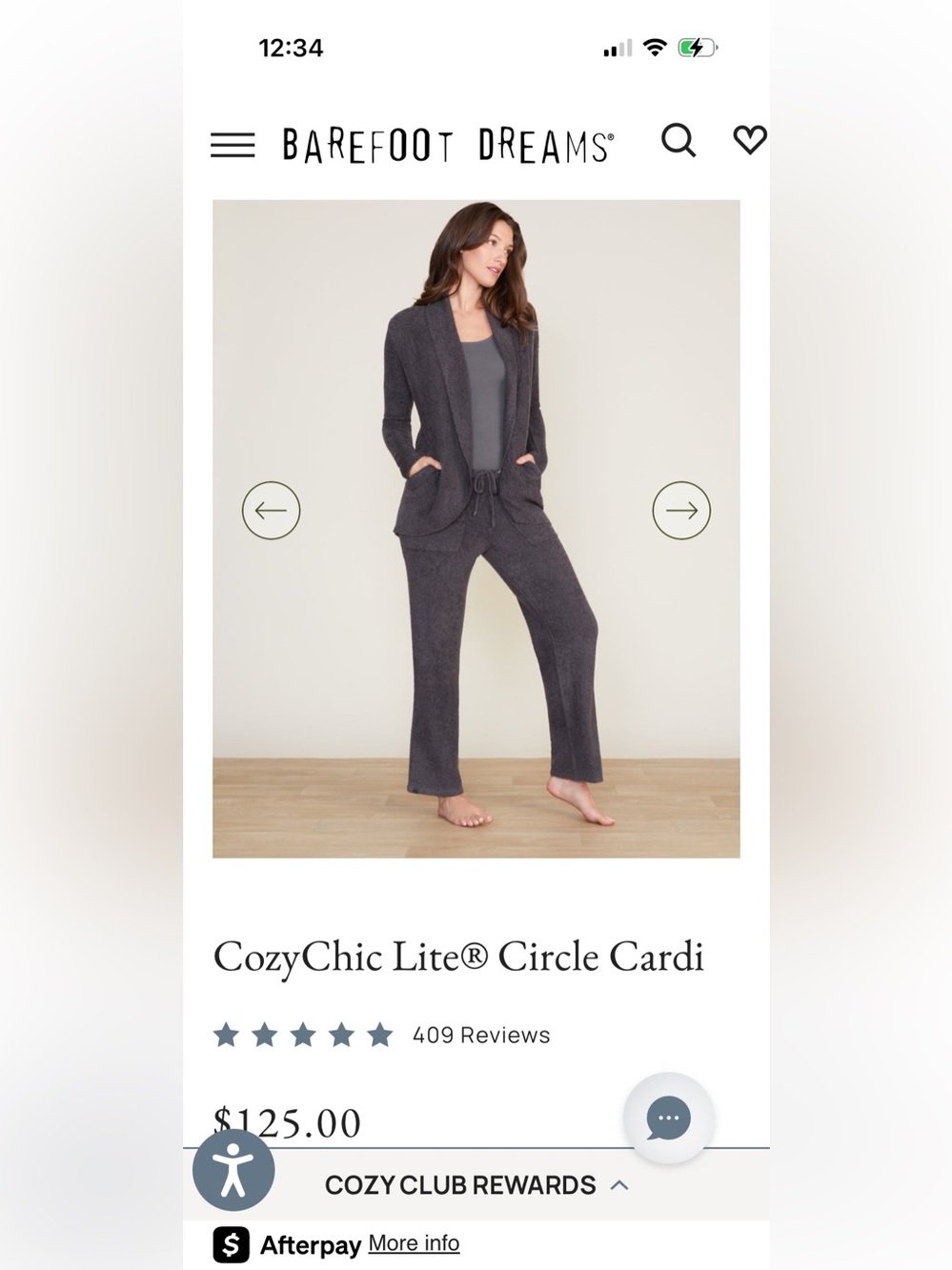 Barefoot Dreams CozyChic Lite® Circle Cardigan Carbon